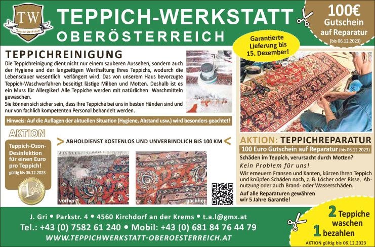 Teppich Werkstatt Oberösterreich - Ihr Partner in Kirchdorf